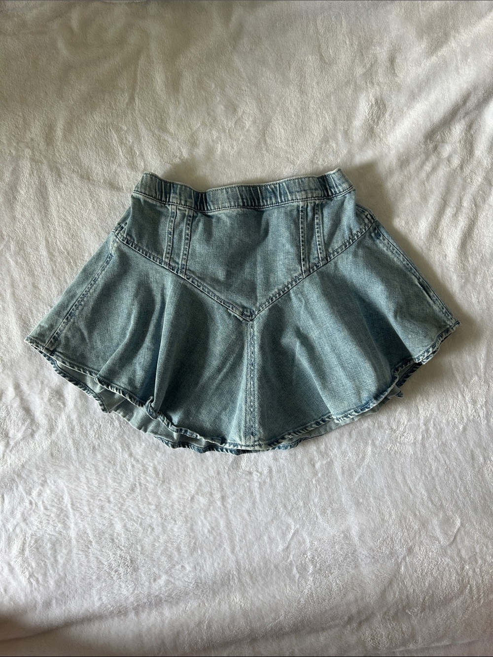aerie Light Blue Denim Circle Skirt